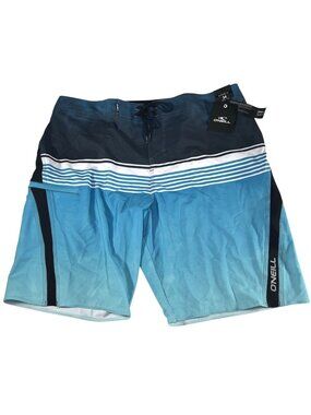 O'Neill Superfreak Flow TB3 Mens Blue Black Boardshorts Swim Trunks Size 34 NWT